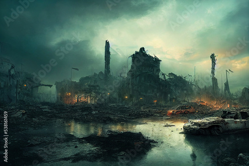 Fotografija ruins of apocalyptic city