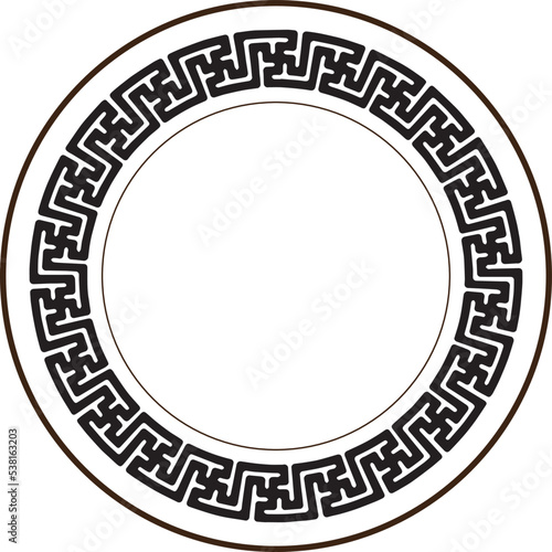 Abstract Circle Pattern. Round Element for Design. Vector Art. black white plate pattern geometric