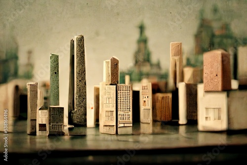 Miniature architectural mock-up futuristic city props, beautiful design for the world of tomorrow