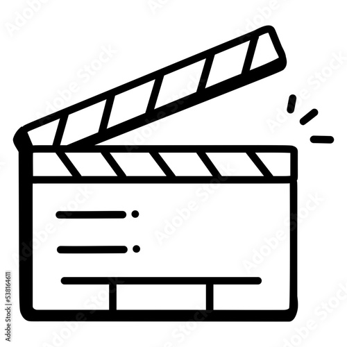 Grab a doodle icon of clapperboard
