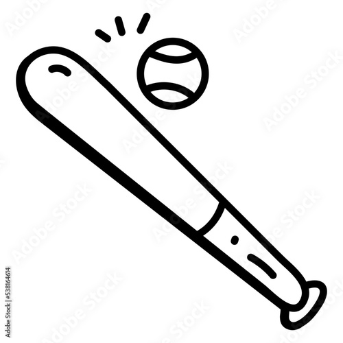 Download hand drawn icon of baseball 