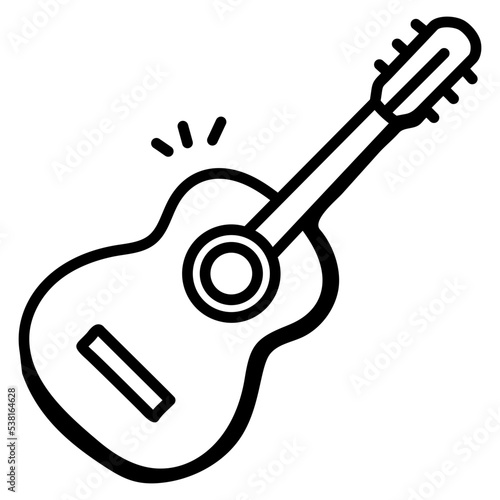 A captivating doodle icon of guitar 