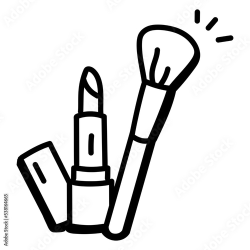A handy doodle icon of makeup 