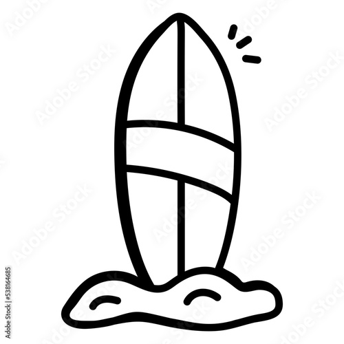 A hand drawn icon of surfing 