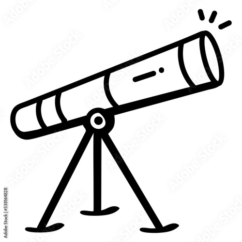 Download doodle icon design of telescope 