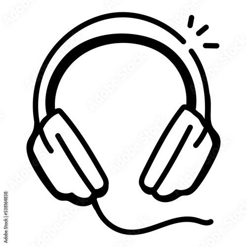 A handy doodle icon of headphones 