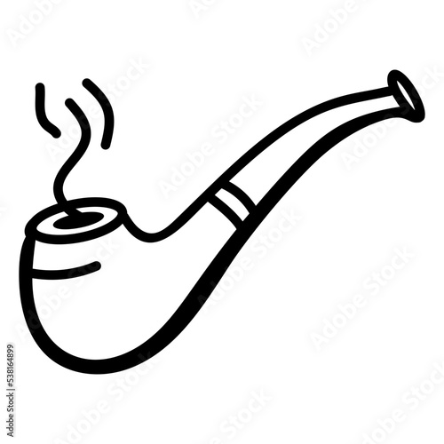 A doodle icon design of smoking pipe 