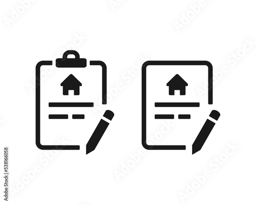 Lease contract. House document with pen. Illustration vector