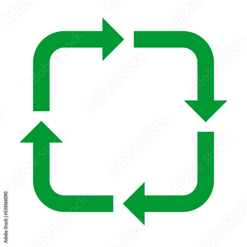Square Rotating Arrow Recycle Symbol Icon Sign