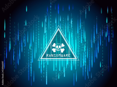 ransomware turquoise blue background