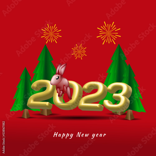 Vector Illustration red banner happy new year and christmas