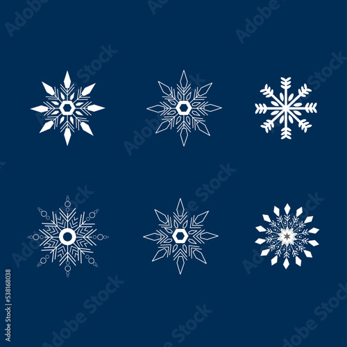 Set of vector illustration Snowflakes 