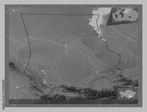 Zhambyl, Kazakhstan. Grayscale. Major cities photo