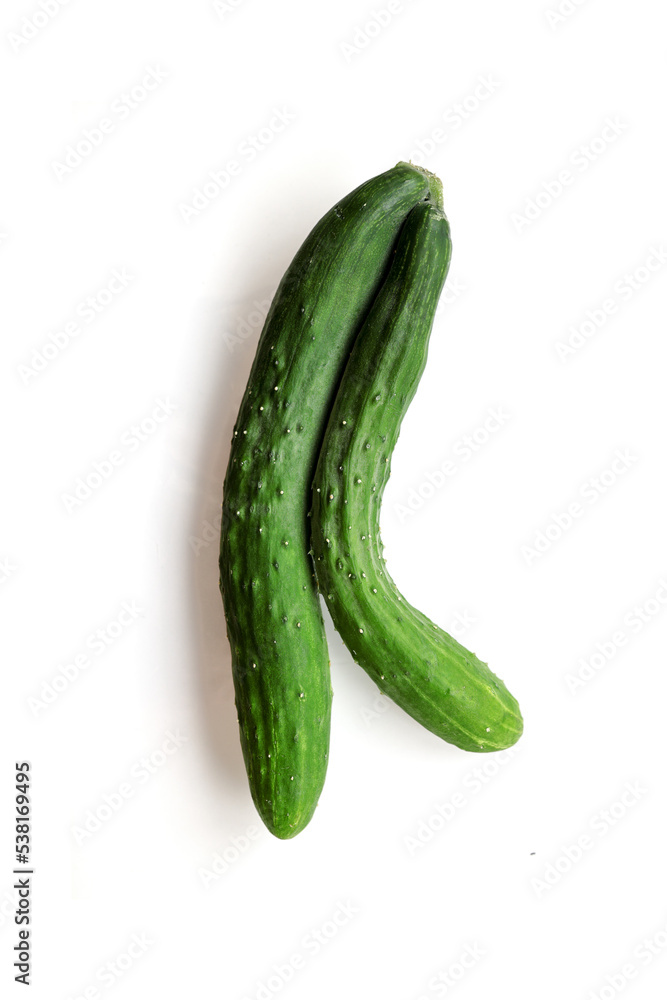conjoined green cucumbers siamese twins, which is normally a result of heat and water stress in summer conjoined green cucumbers siamese twins, which is normally a result of heat and water stress in summer