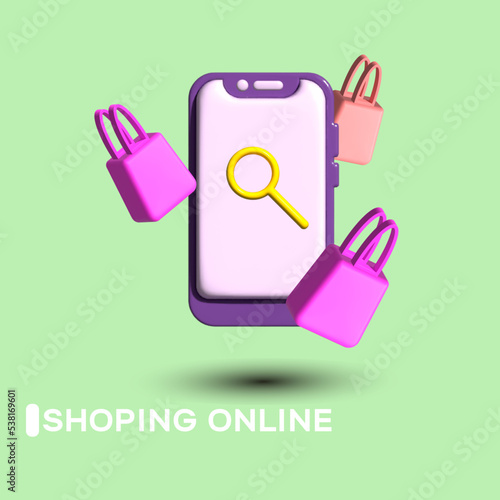 
Search for successful purchases on the Internet image 3D style