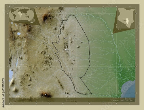 Kitui, Kenya. Labelled points of cities photo