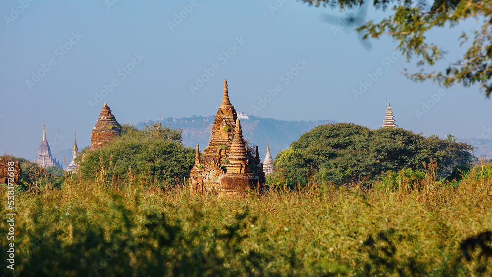 View of the pagodas in Mandalay. Myanmar