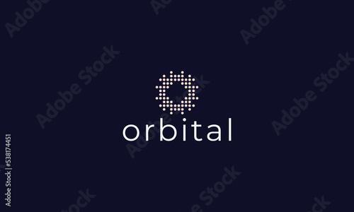 Letter O creative technological dotted modern logo 