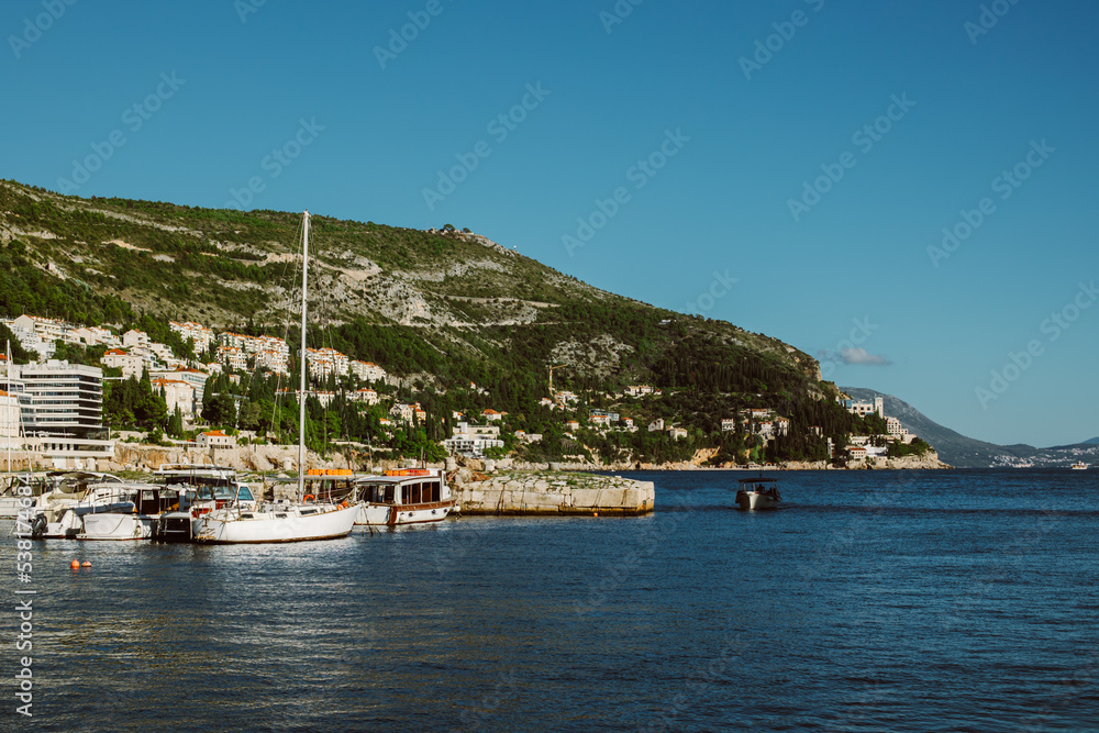 Amazing view of Dubrovnik and the sea in a sunny day. Travel destination in Croatia. Amazing view of Dubrovnik and the sea in a sunny day. Travel destination in Croatia.