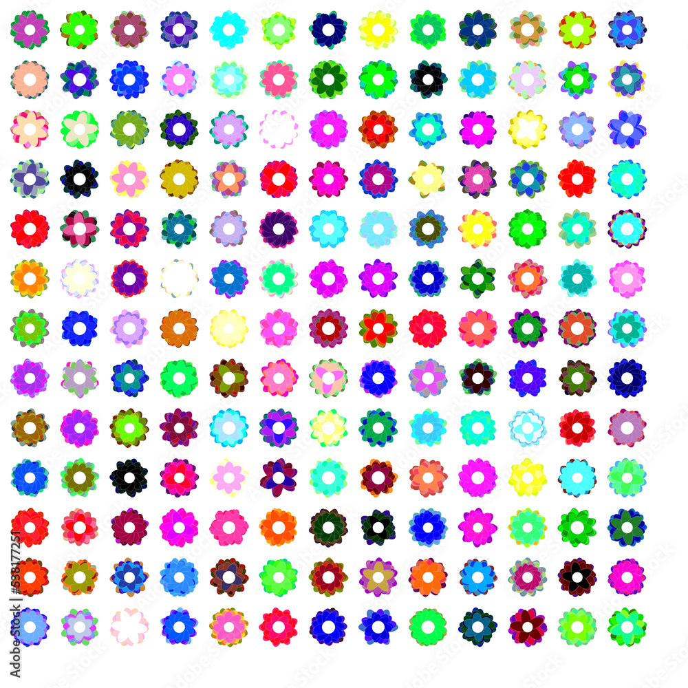 set of flowers set of flowers
