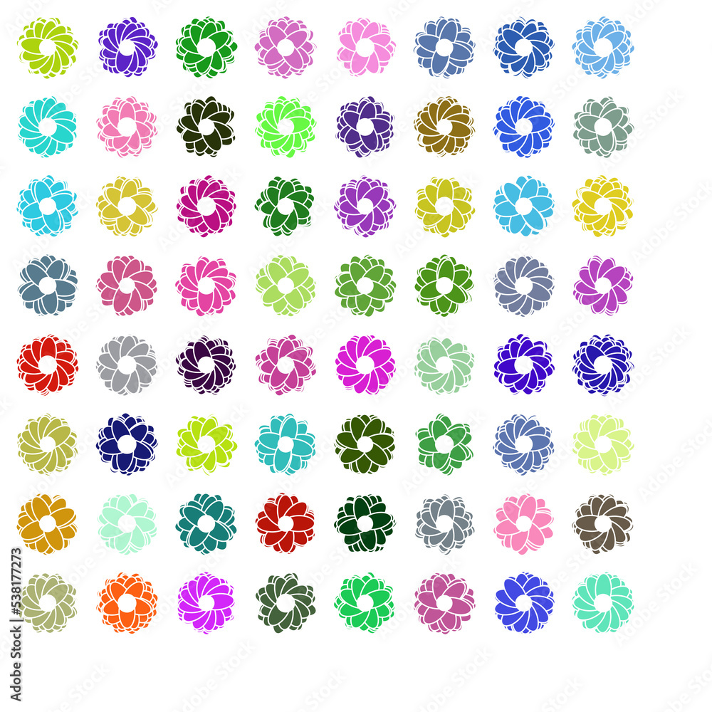set of flowers set of flowers