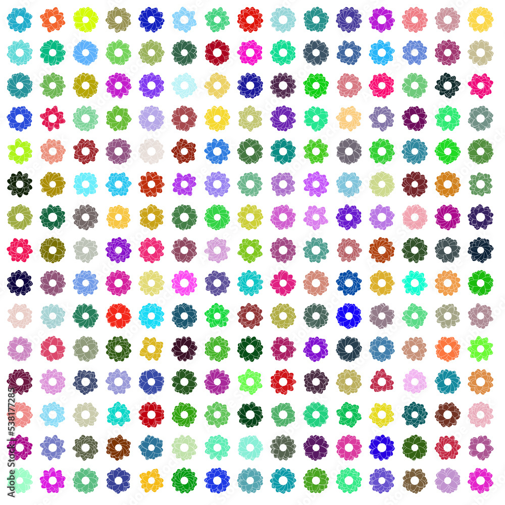 set of flowers set of flowers