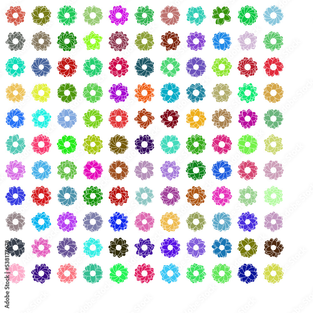 set of flowers set of flowers