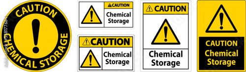 Caution Chemical Storage Symbol Sign On White Background