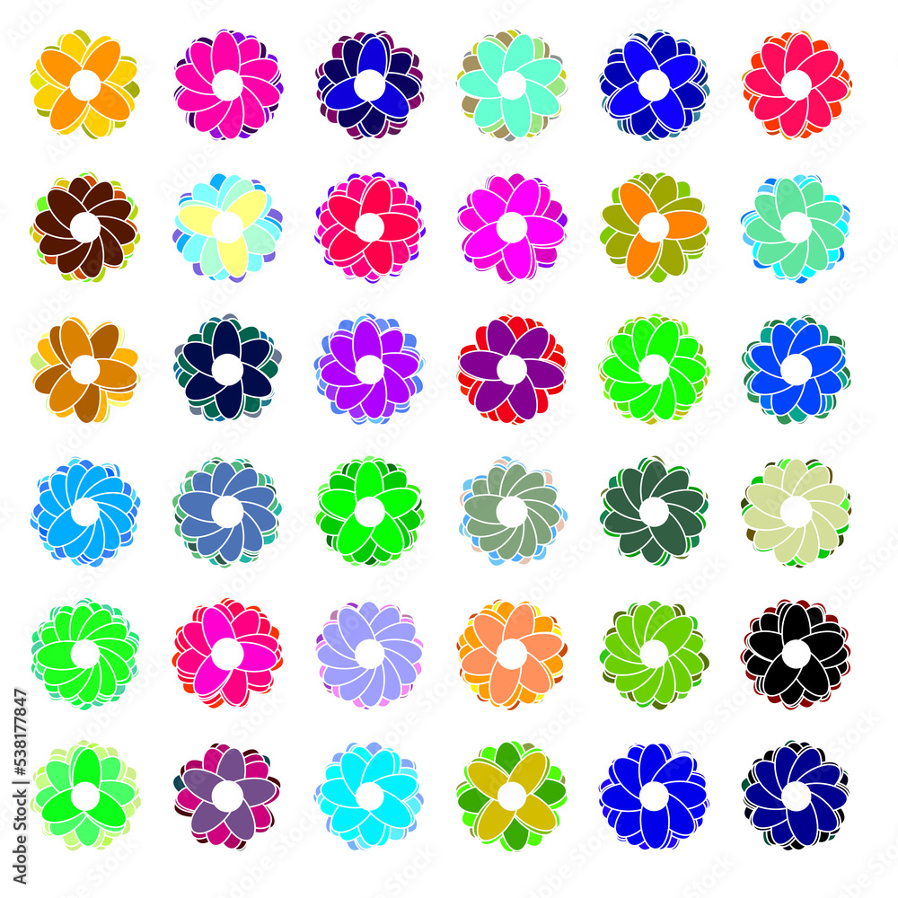 set of flowers set of flowers