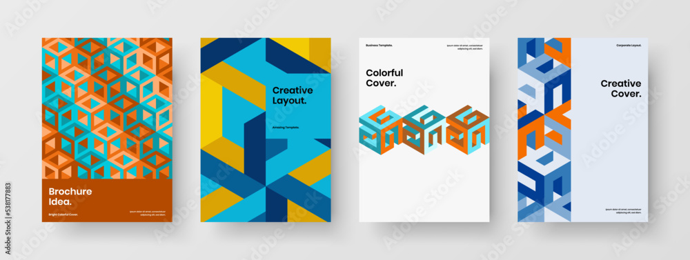 Trendy placard A4 vector design layout composition. Bright mosaic pattern postcard illustration bundle. Trendy placard A4 vector design layout composition. Bright mosaic pattern postcard illustration bundle.