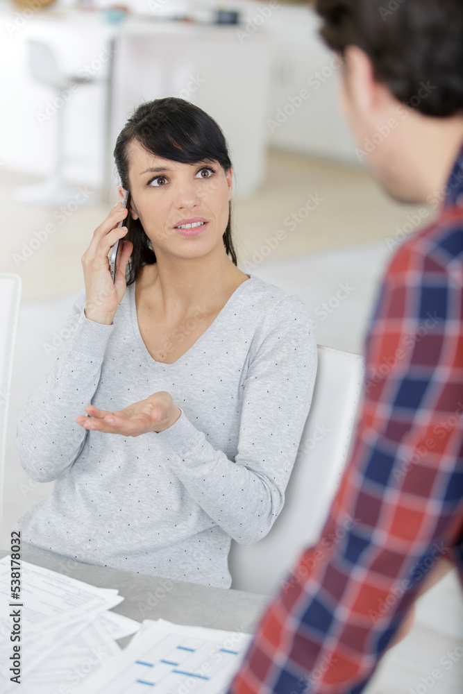 frustrated worried couple at home frustrated worried couple at home