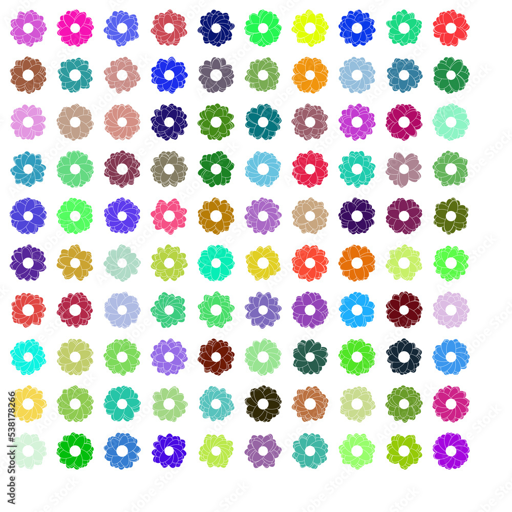 set of flowers set of flowers