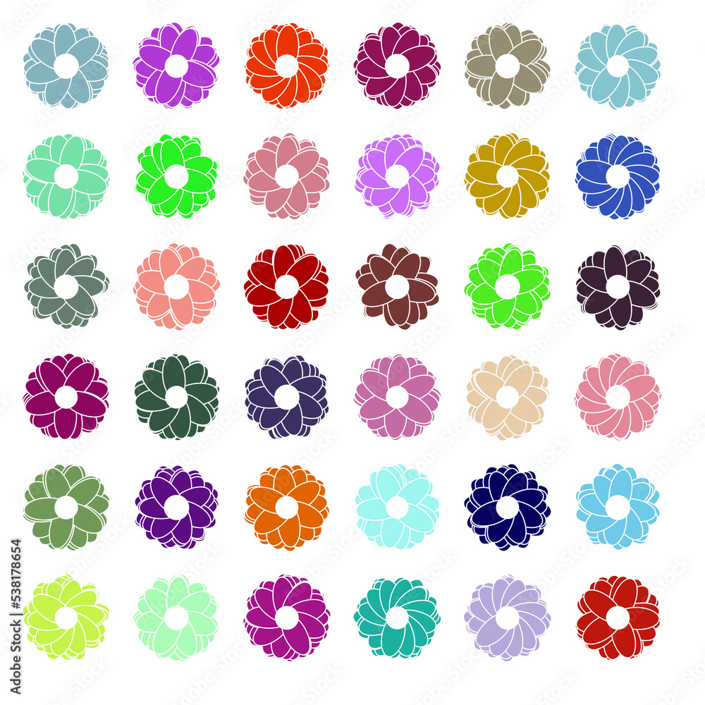 set of flowers set of flowers