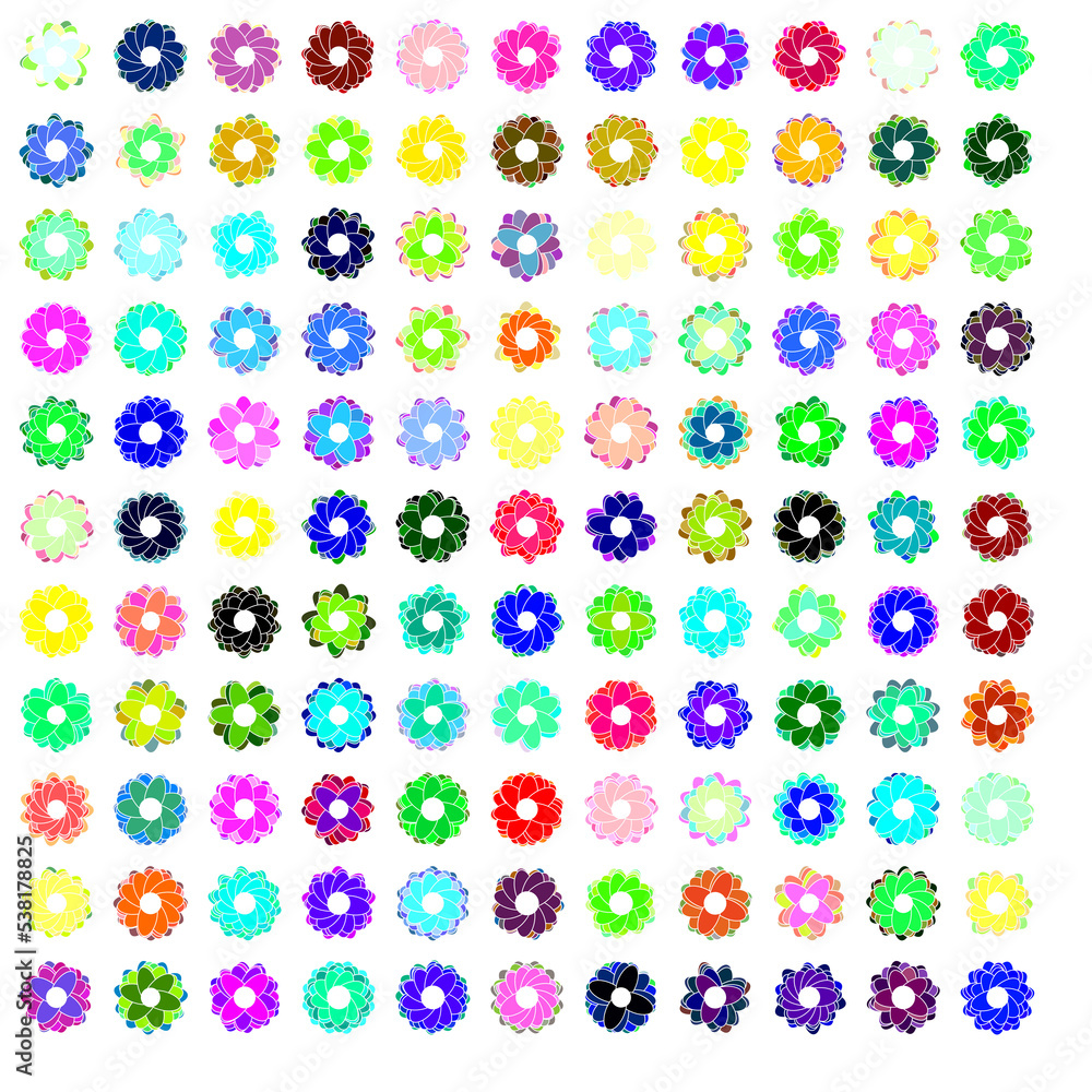 set of flowers set of flowers