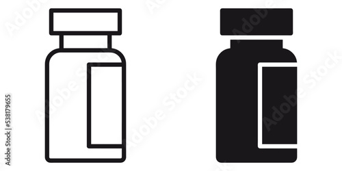 ofvs185 OutlineFilledVectorSign ofvs - vaccine vector icon . medicine . vaccine vials sign . isolated transparent . black outline and filled version . AI 10 / EPS 10 . g11524