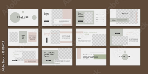 business minimal slides presentation background template, simple style presentation layout template. landing page, annual report, company profile. 