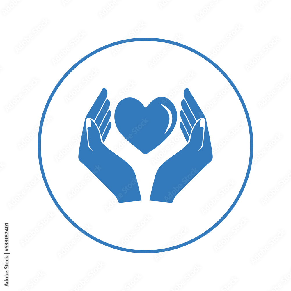 Obraz premium Save heart care feeling love icon | Circle version icon |