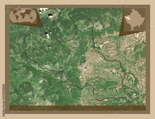 Peja, Kosovo. Low-res satellite. Major cities photo