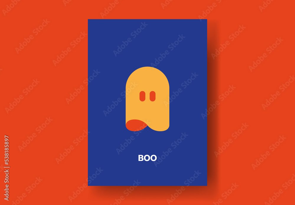 Halloween Ghost Card Vivid Style Stock Template | Adobe Stock