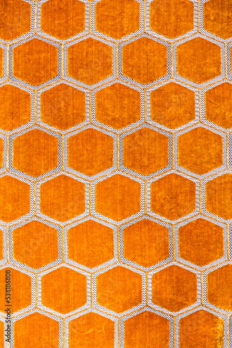 Fragment of velvet febric with hexagon shapes