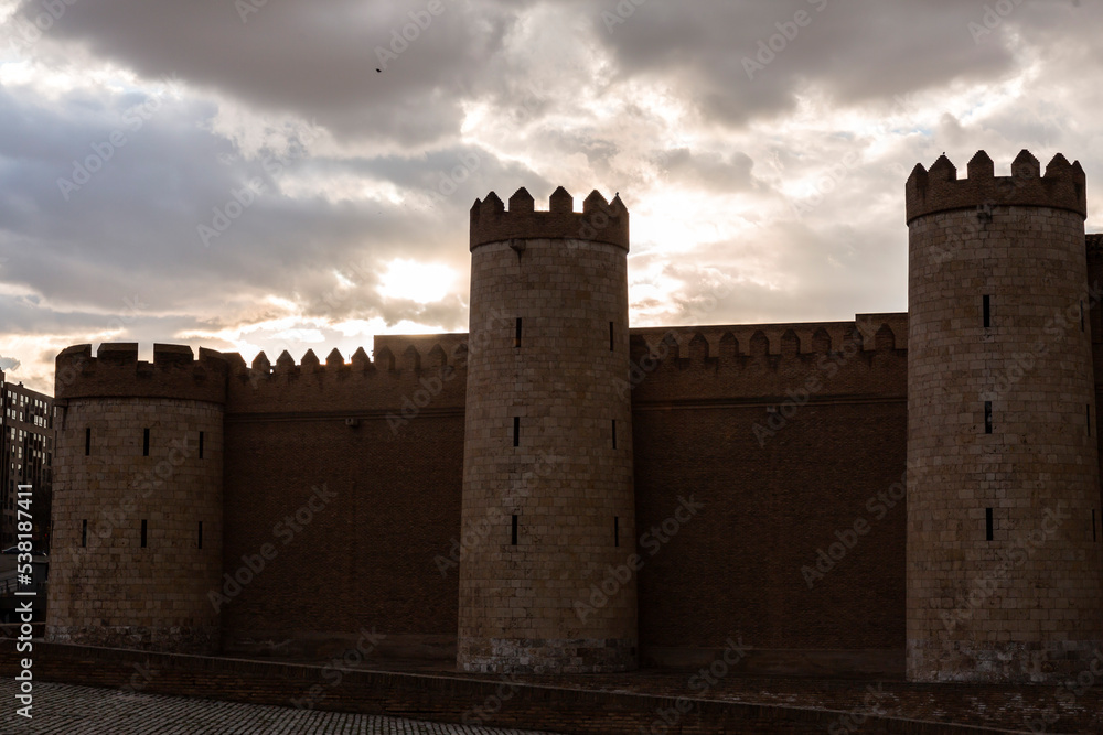 The Aljaferia Palace is a fortified medieval palace in Zaragoza, Spain