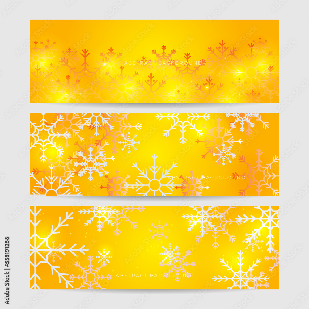 Christmas yellow orange background with snow and snowflake. Christmas card with snowflake border vector illustration Christmas yellow orange background with snow and snowflake. Christmas card with snowflake border vector illustration