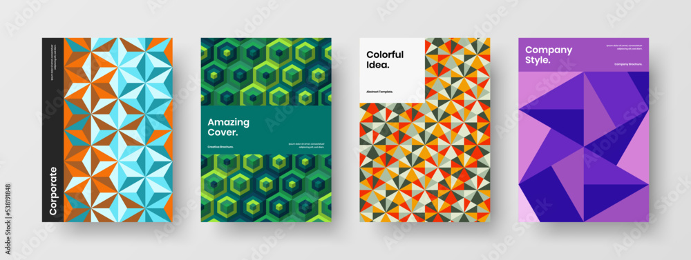 Creative mosaic tiles banner layout bundle. Fresh handbill vector design concept set. Creative mosaic tiles banner layout bundle. Fresh handbill vector design concept set.