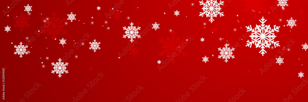 Red and white christmas snowflake banner background with text space Red and white christmas snowflake banner background with text space