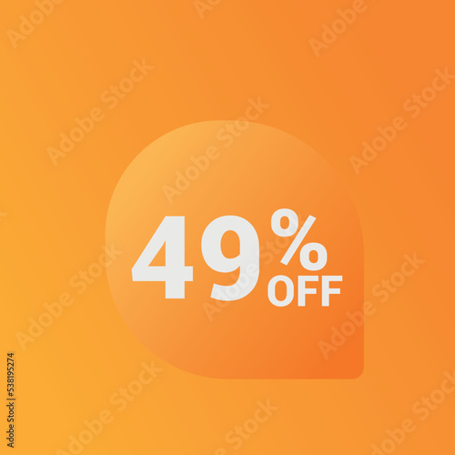 49% off Sale banner offer ad discount promotion vector banner. price discount offer. season sale promo sticker colorful background	
