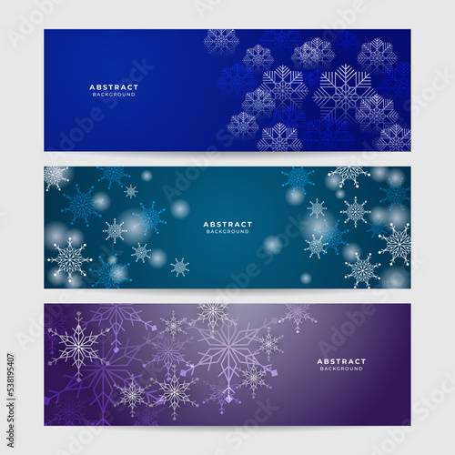 Beautiful christmas snowflake banner background with text space