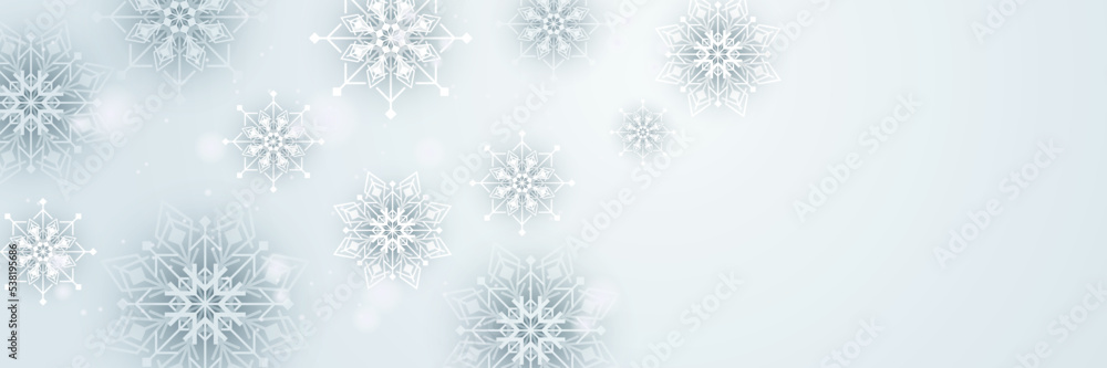 Beautiful christmas snowflake banner background with text space Beautiful christmas snowflake banner background with text space