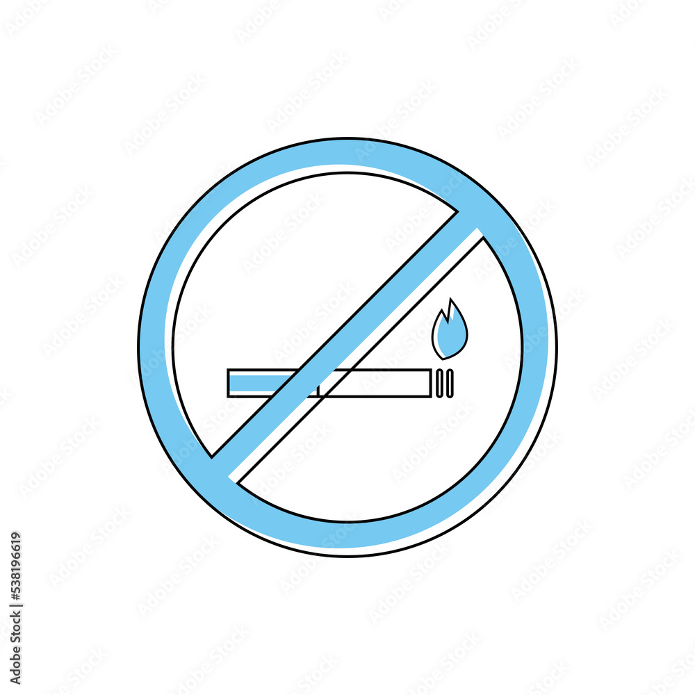 No smoking, stop sign for infagraphic in vector flat style No smoking, stop sign for infagraphic in vector flat style