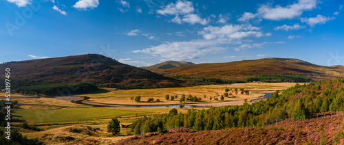 Billede på lærred Panorama of Glen Shee in Perthshire, Scotland