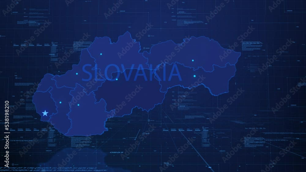 visualization of the map in the virtual space Head-Up Display, Slovakia visualization of the map in the virtual space Head-Up Display, Slovakia